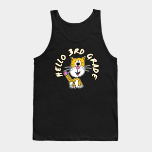 Hello 3rd Grade Cat Back To School 2022 Tank Top